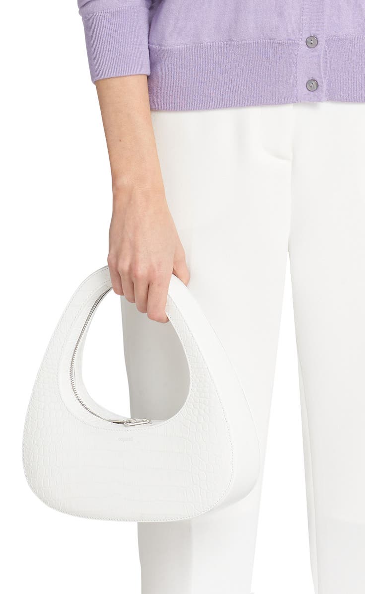 Coperni Swipe Baguette Croc Embossed Leather Bag, Alternate, color,