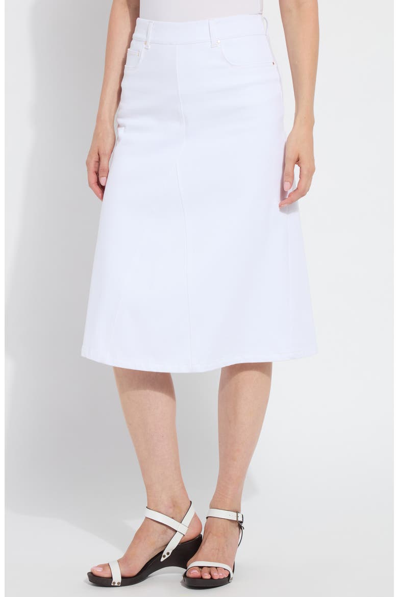 Ballamy A-Line Denim Skirt, Main, color, WHITE