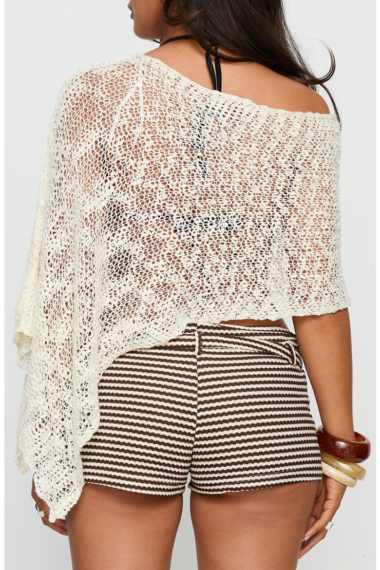 Boni Knit One-Shoulder Poncho, Alternate, color, CREAM