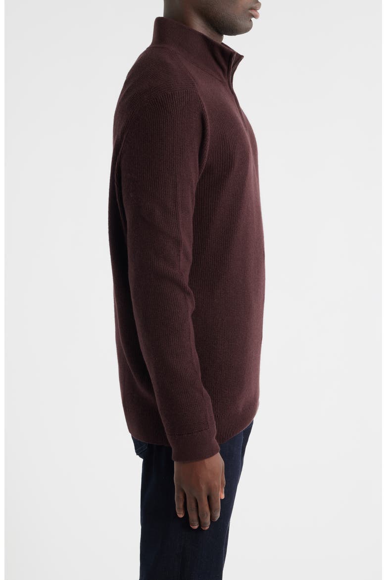 Cotton & Cashmere Quarter Zip Sweater, Alternate, color, BURGUNDY FUDGE