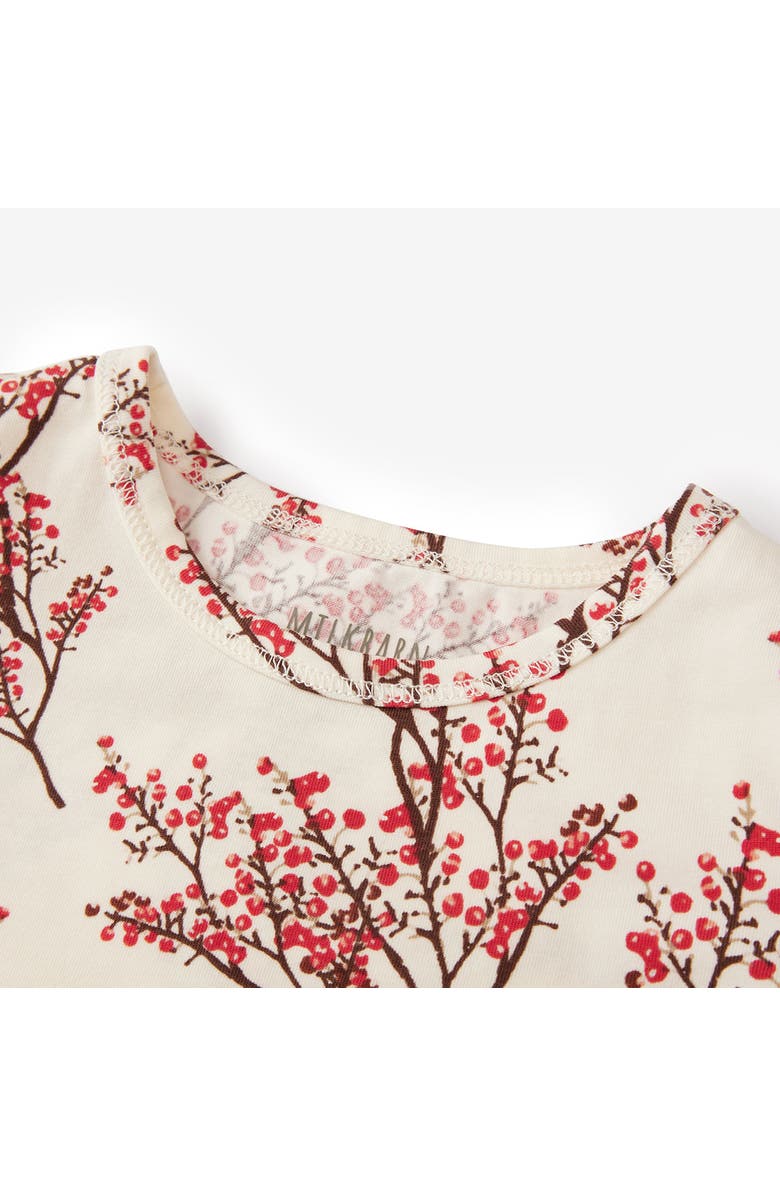 Milkbarn Cotton Stretch Long Sleeve Two Piece Pajama Set, Alternate, color, Winterberry