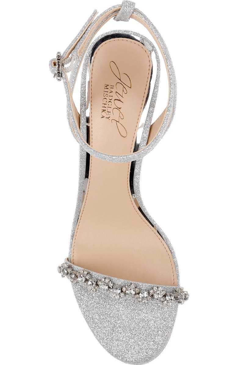 Jewel Badgley Mischka Alyna Metallic Ankle Strap Sandal, Alternate, color,