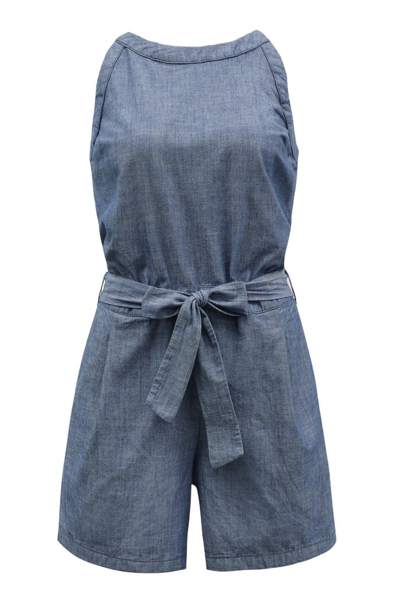Hope & Henry Women's Organic Chambray Halter Romper, Alternate, color, 