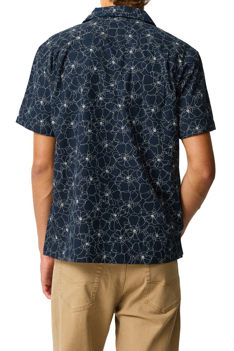 Crater Valley Floral Camp Shirt, Alternate, color, INK