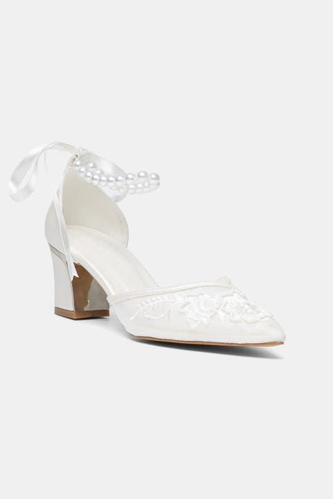 Annette Block Heel Bridal Pump