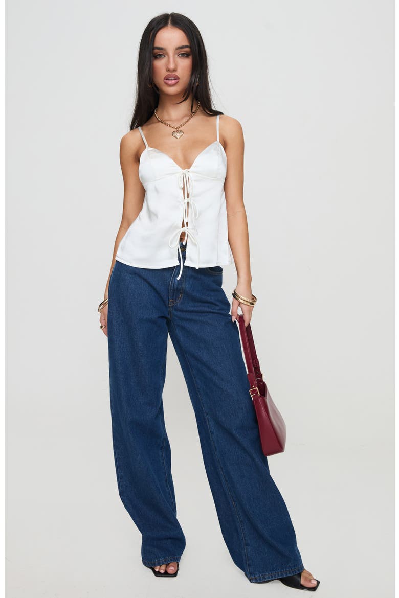 City Scene Tie Front Camisole, Alternate, color, WHITE