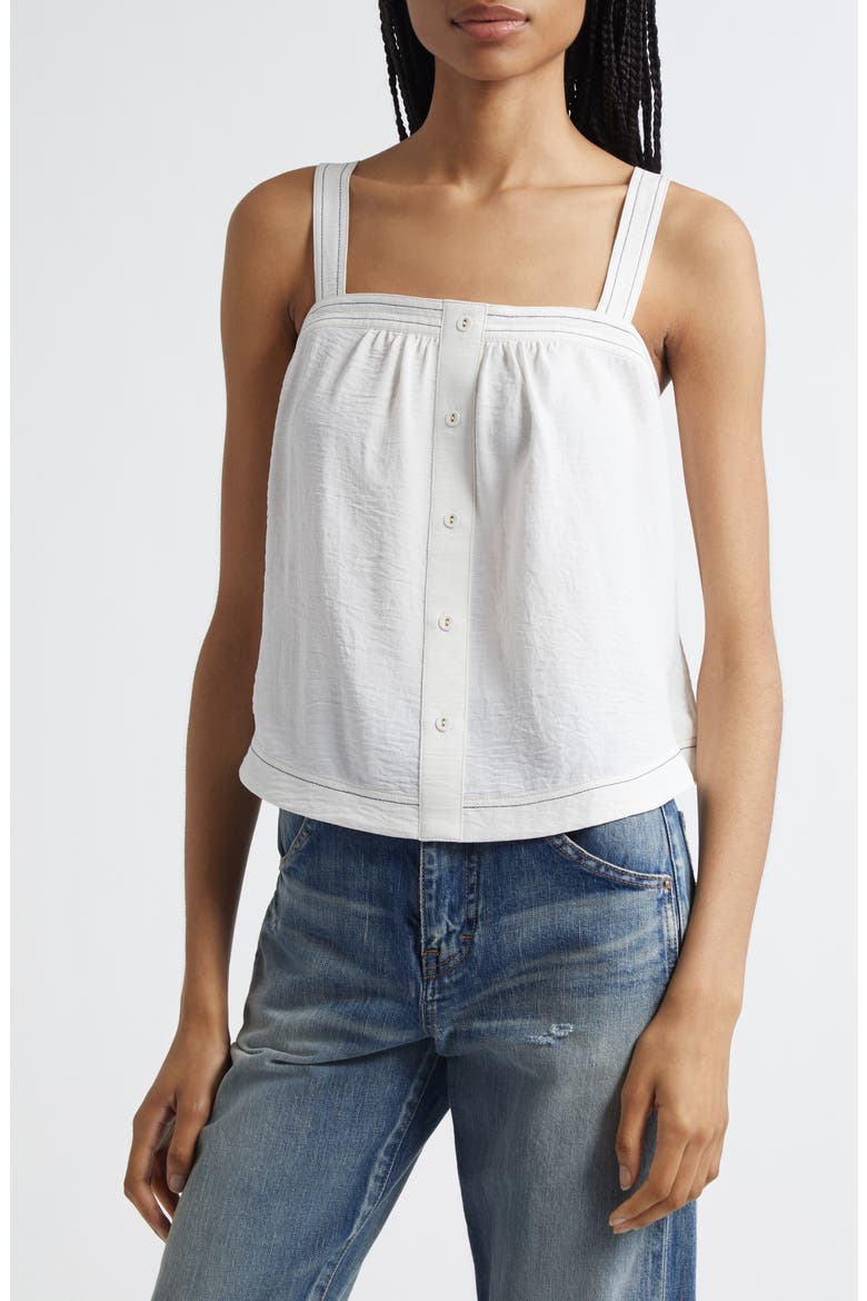 Maisey Contrast Stitch Camisole, Main, color, IVORY