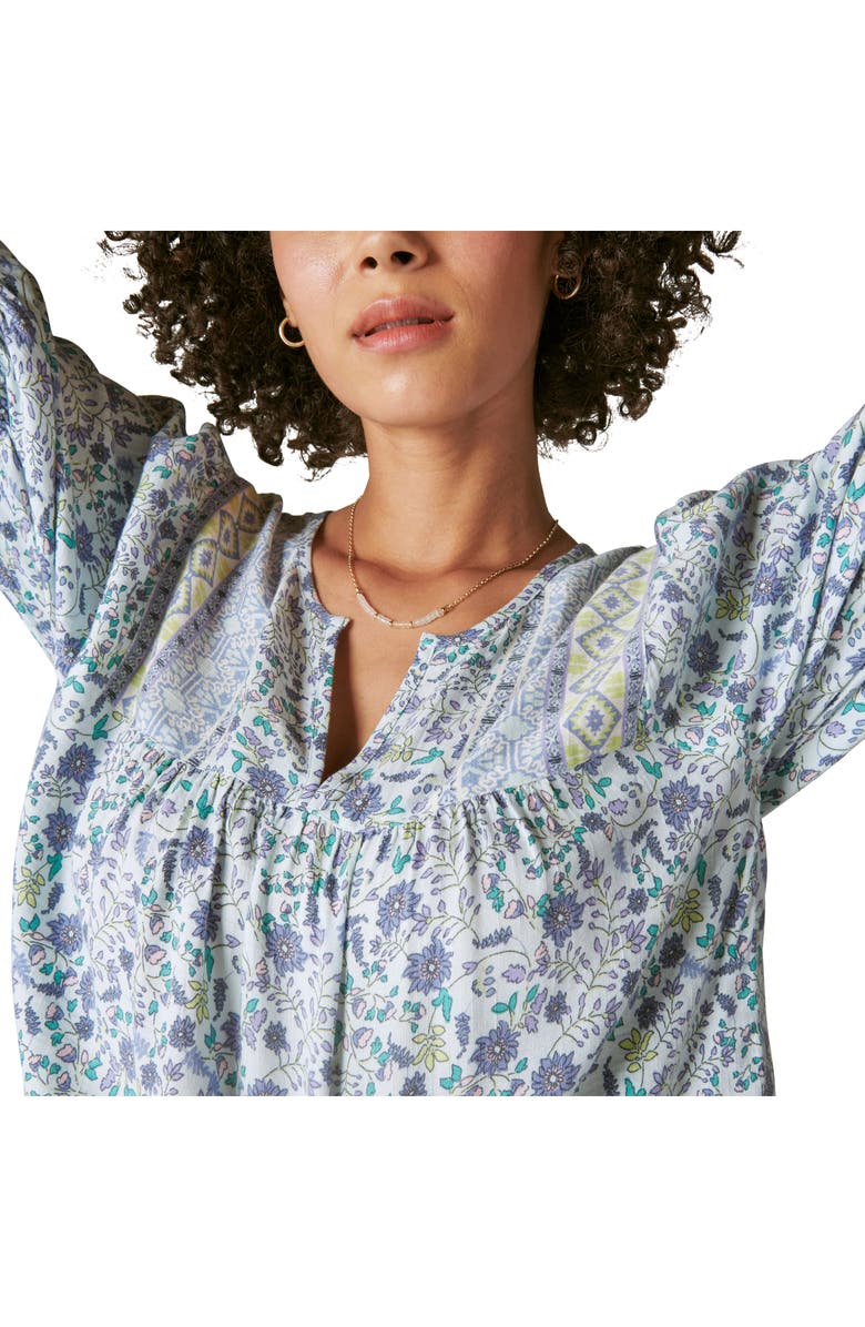 Lucky Brand Floral Peasant Blouse, Alternate, color, 