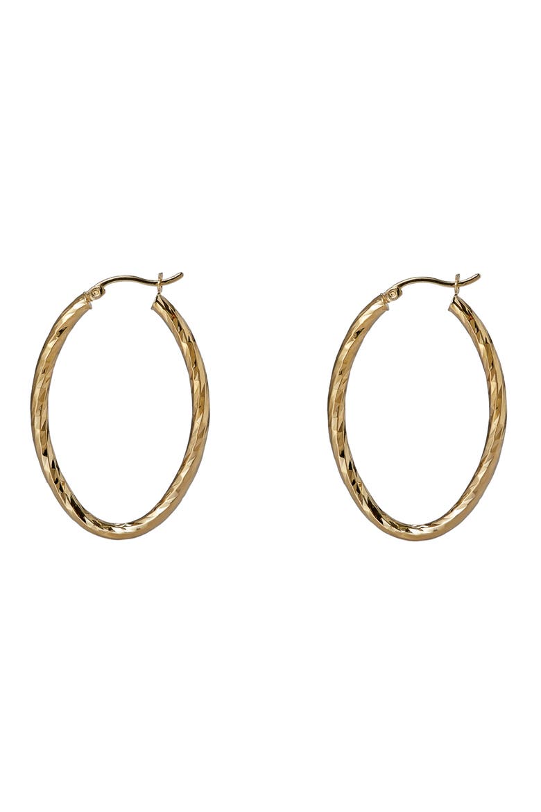 Large Textured Oval Hoop Earrings, Main, color, GOLD