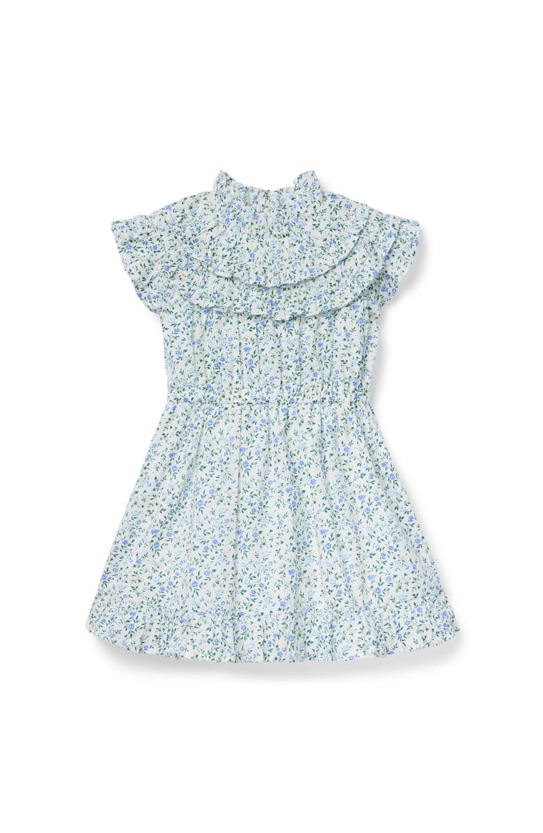 Janie and Jack Ditsy Floral Ruffle Dress, Main, color, White