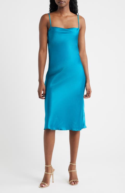 Bow Back Satin Cocktail Slipdress