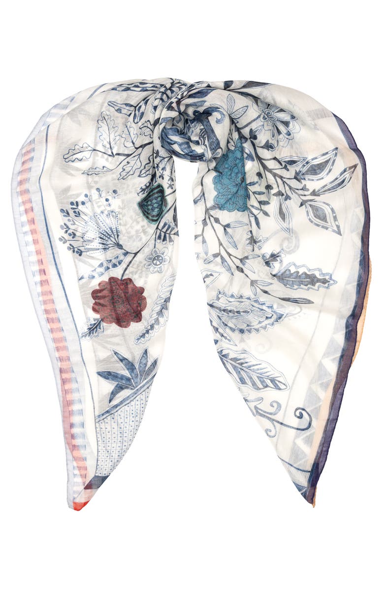 Elizabetta Vita - Linen Blend Scarf Shawl, Main, color, Blue