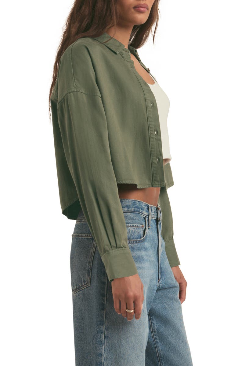 Favorite Daughter The Crop Relaxed Button-Up Shirt, Alternate, color, 