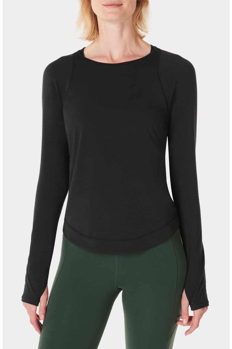 Breathe Easy Run Long Sleeve T-Shirt, Main, color, BLACK