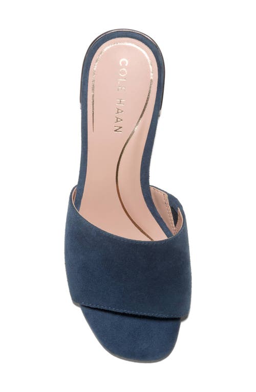 Shop Cole Haan Calli Single Band Block Heel Slide Sandal In Navy Blazer Suede