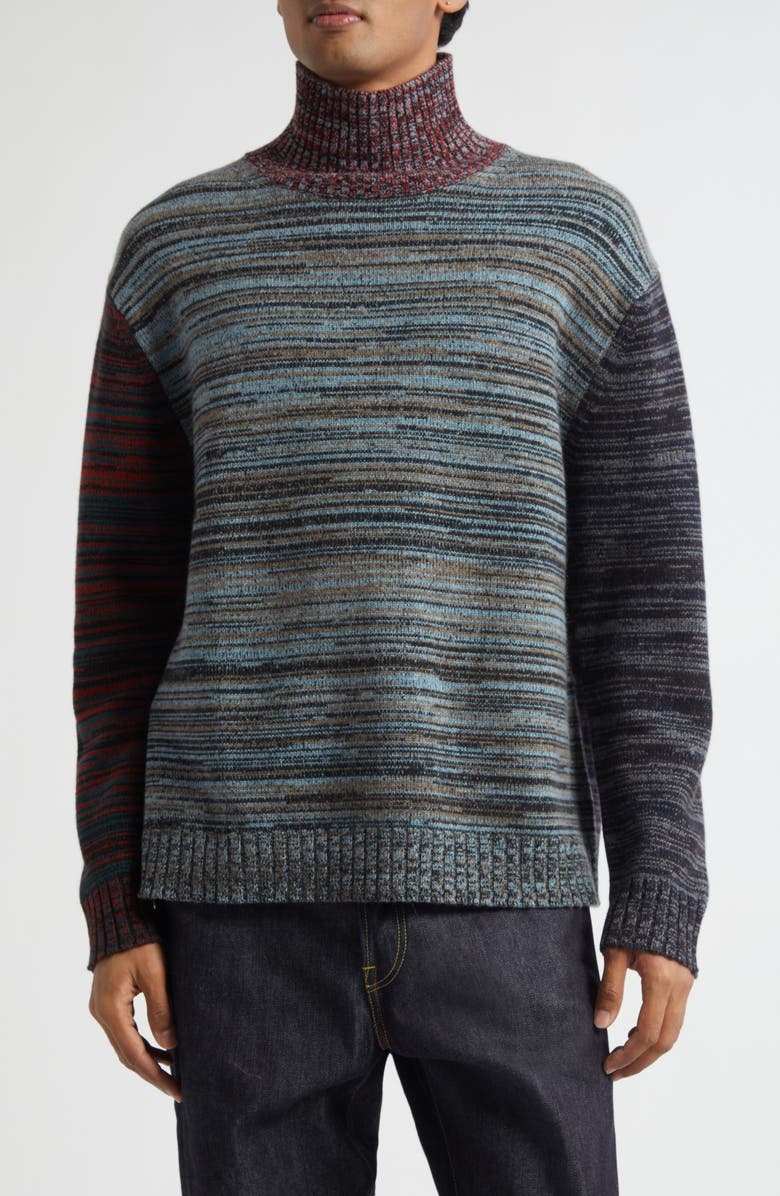 Waste Yarn Project Carol Space Dye One of a Kind Turtleneck Sweater, Main, color, Medium/ Dark
