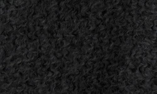 Bernardo Shawl Collar Double Breasted Faux Shearling Coat In Black