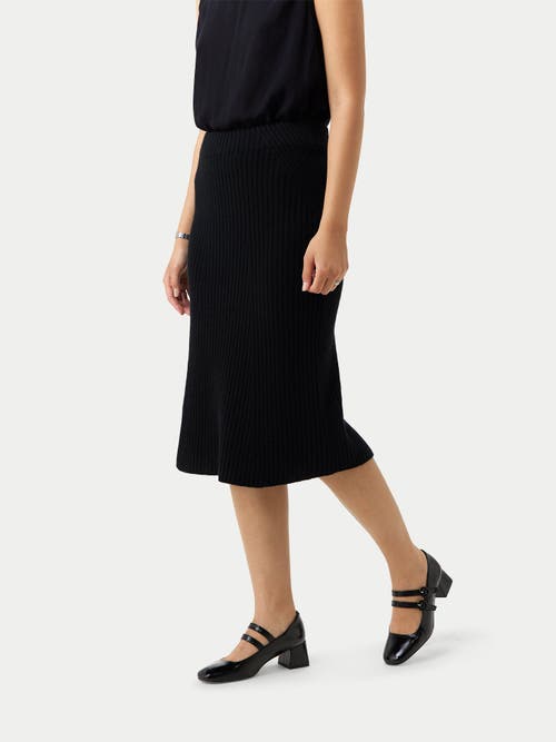 Gobi Mongolian Cashmere Cashmere Midi Flared Skirt In Black
