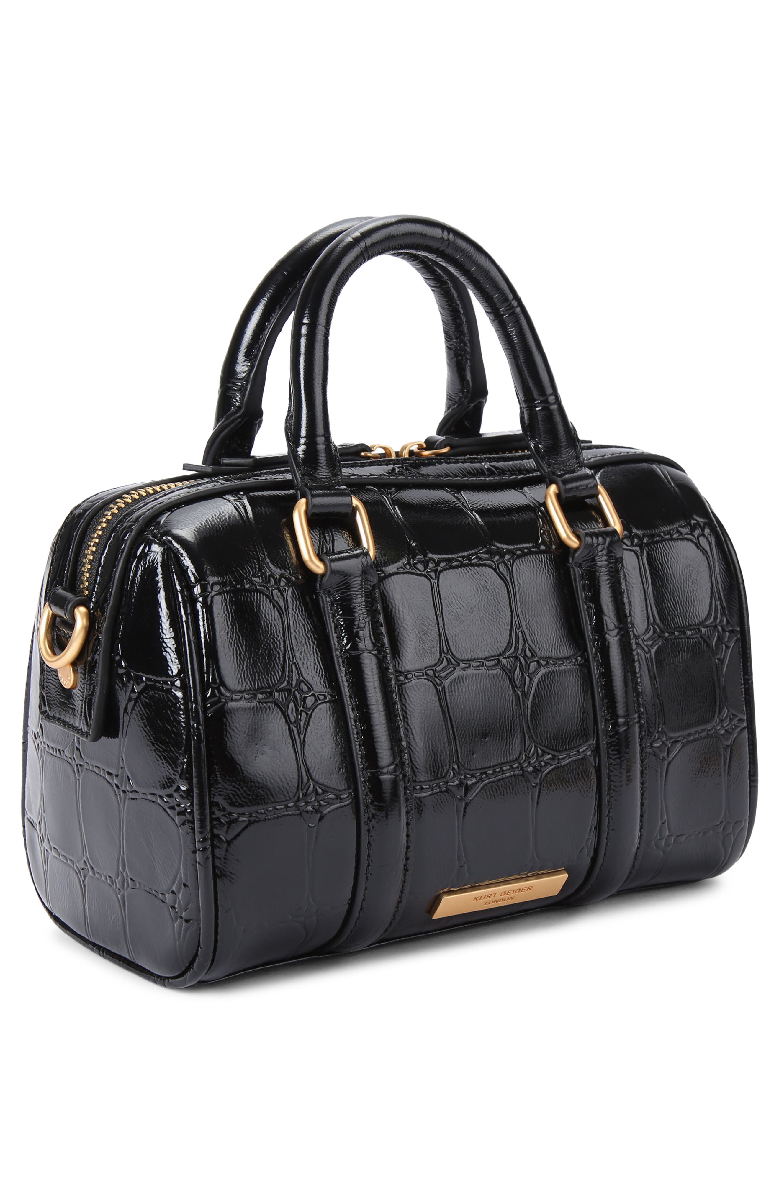 Kurt Geiger London Small Kensington Boston Croc Embossed Leather Duffle ...