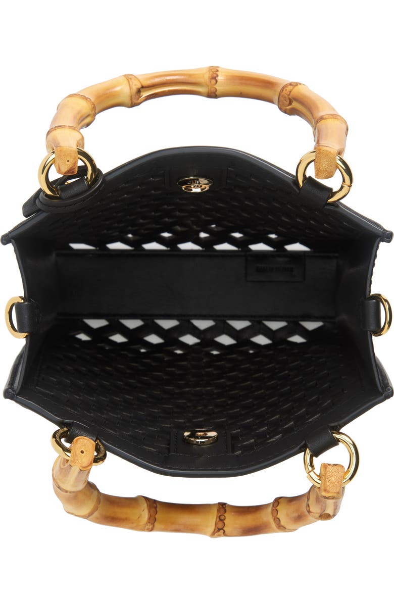 Veronica Beard Small Bamboo Woven Leather Shopper, Alternate, color,