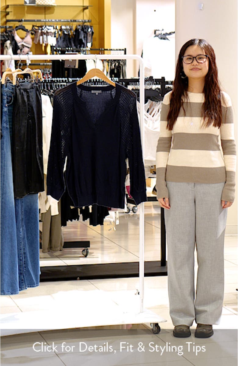 Mixed Stitch Split Neck Sweater, sales video thumbnail