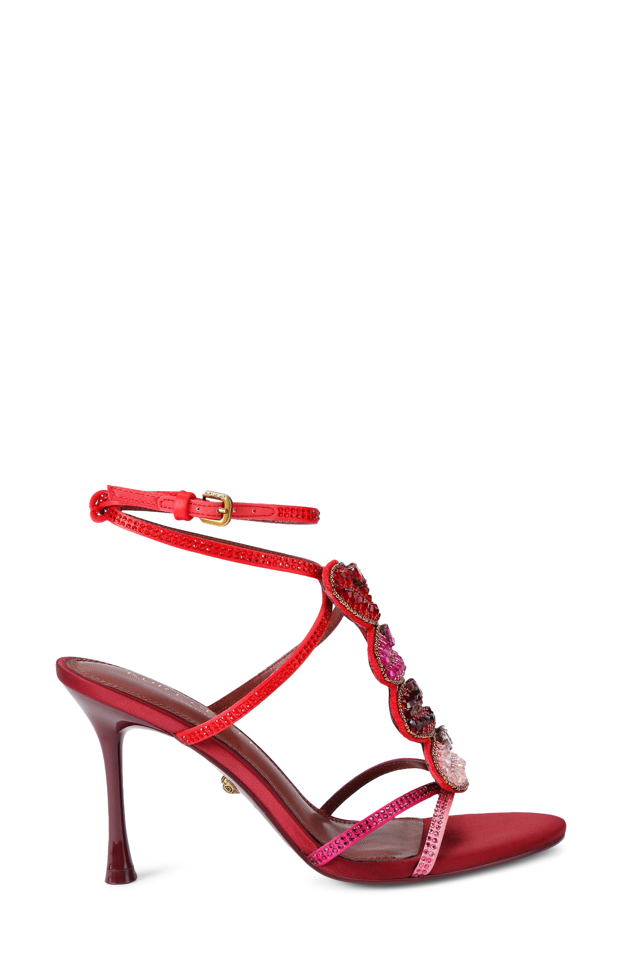 Kurt Geiger London Kiss Crystal Embellished Ankle Strap Stiletto Sandal, Main, color, 