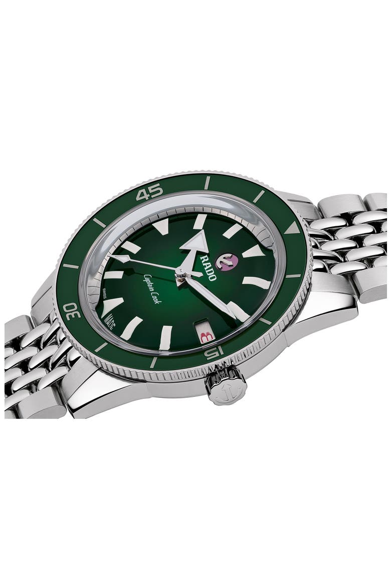 Captain Cook Automatic Bracelet Watch, 37mm, Alternate, color, SILVER/