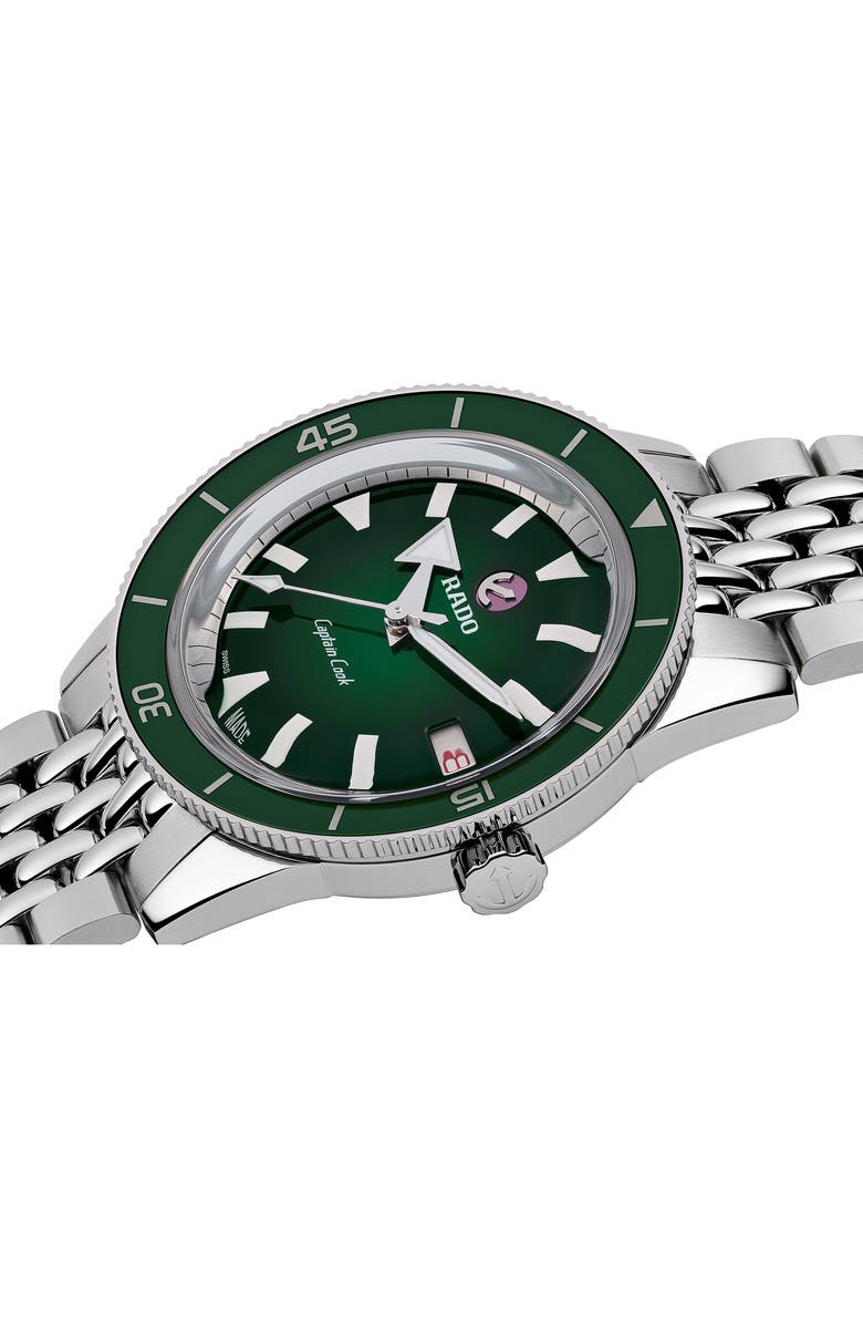 RADO Captain Cook Automatic Bracelet Watch, 37mm, Alternate, color, Silver/