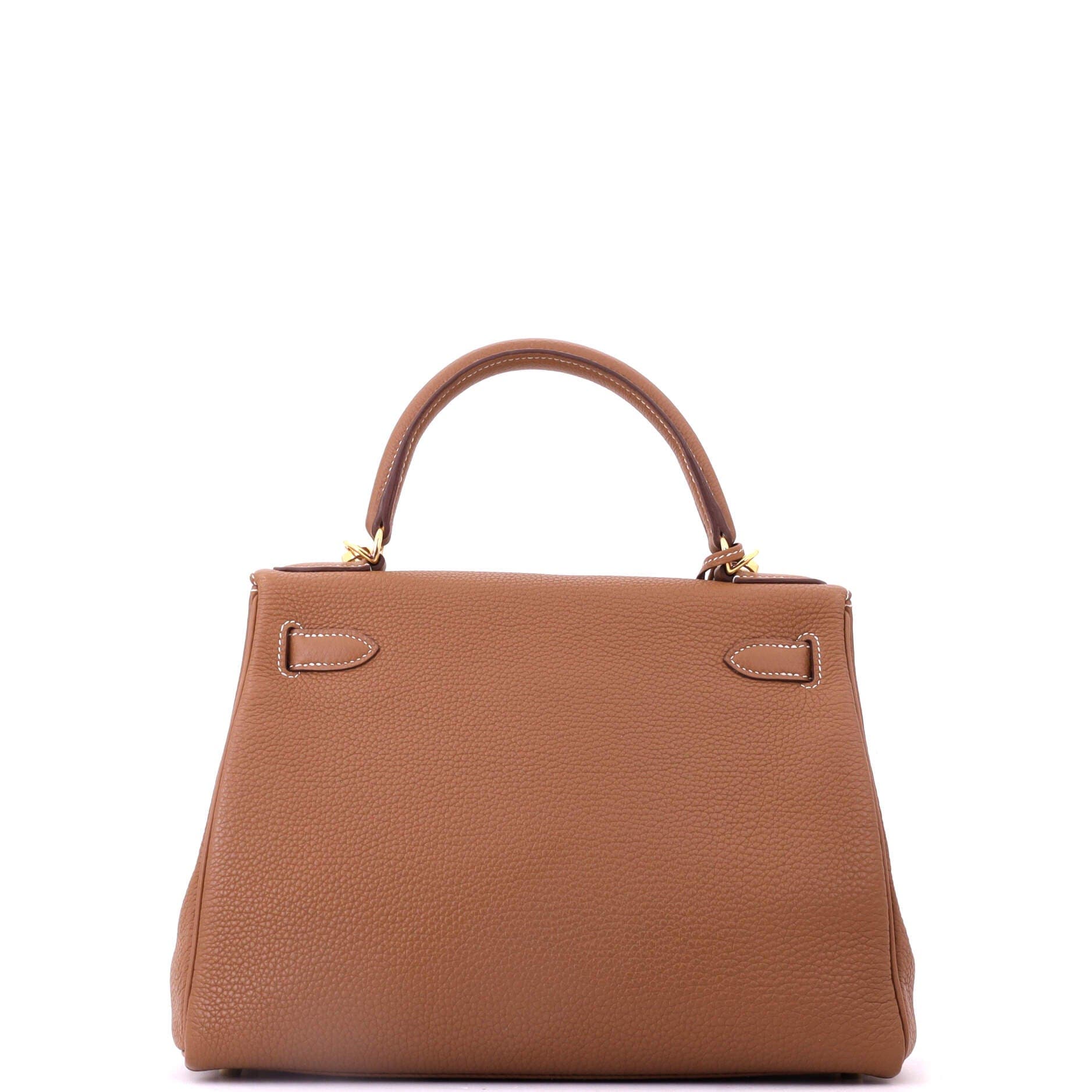Pre-Owned Hermes Kelly Handbag Brown Togo with Gold Hardware 28, Alternate, color, Gold