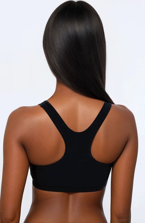 Calypsa Racerback Swim Bra With Removable Cups In Black