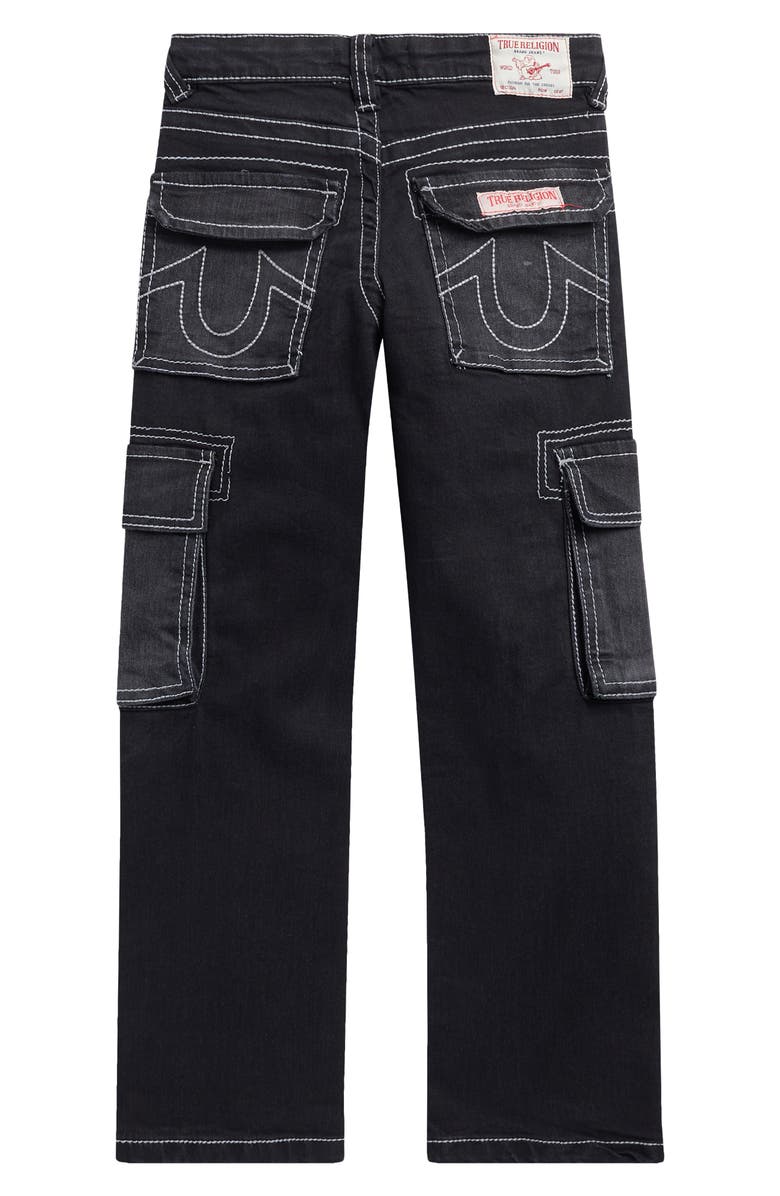 True Religion Kids' Cargo Pocket Jeans, Alternate, color, Black