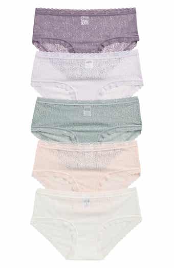 NORDSTROM RACK Assorted 5-Pack Lace Hipster Briefs
