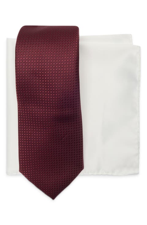 Bloom Solid Tie & Pocket Square Set