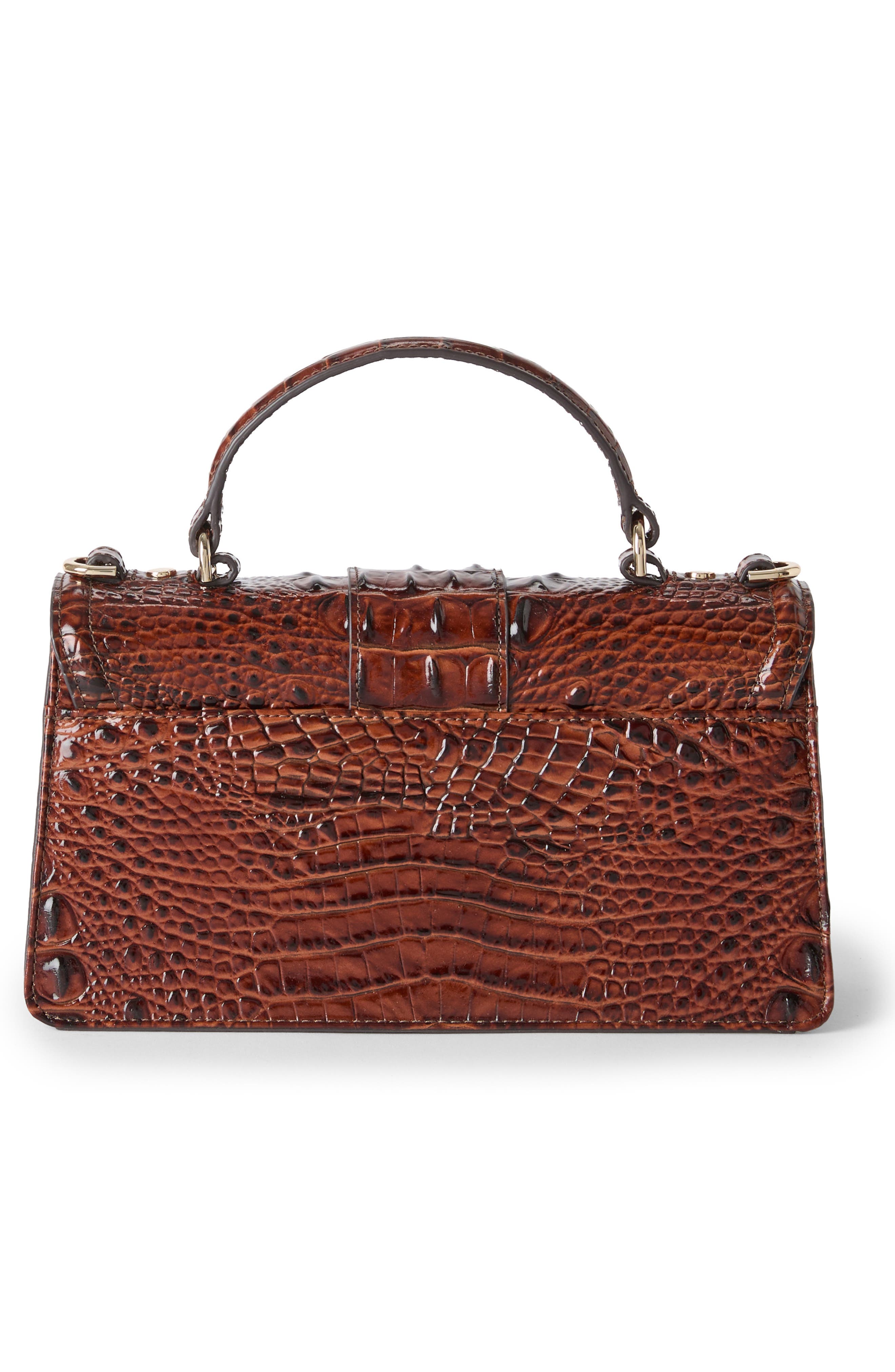 Genie Embossed Leather Top Handle Bag, Alternate, color, PECAN