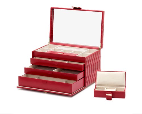 Wolf Caroline Large Jewelry Case In Red
