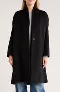 Vince Collarless Wool Blend Longline Coat