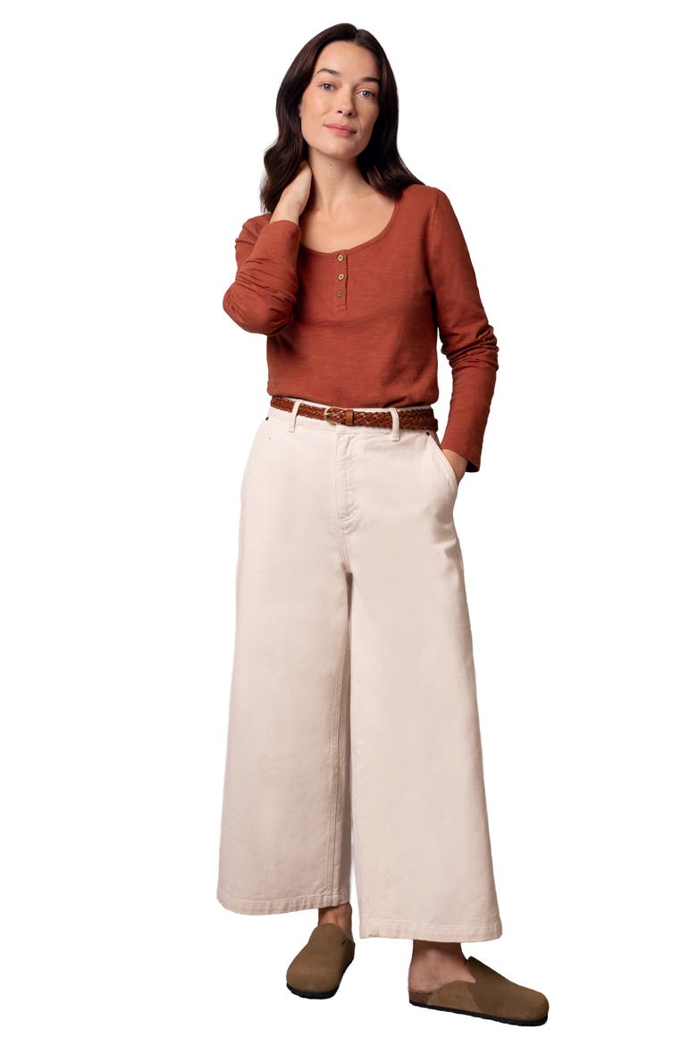 Henley Long-Sleeved Scoop Neck Top, Alternate, color, Burnt Henna