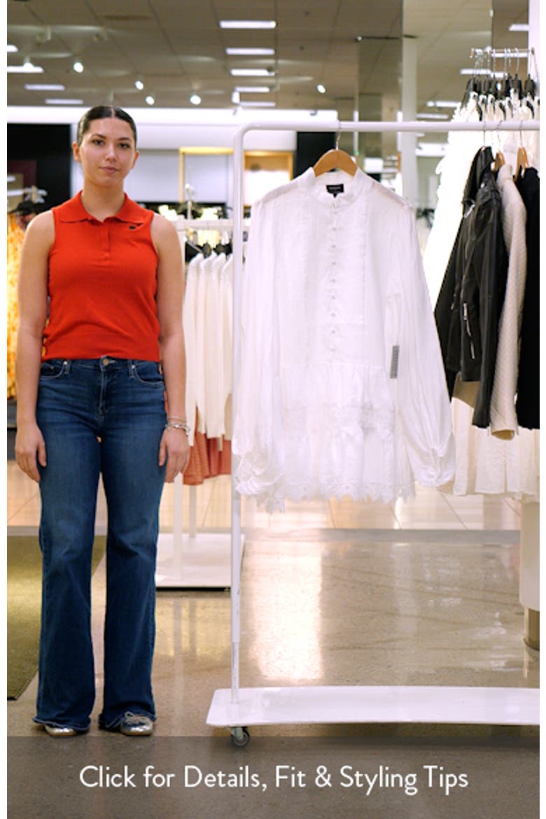 Antonia Lace Trim Long Sleeve Linen Minidress video