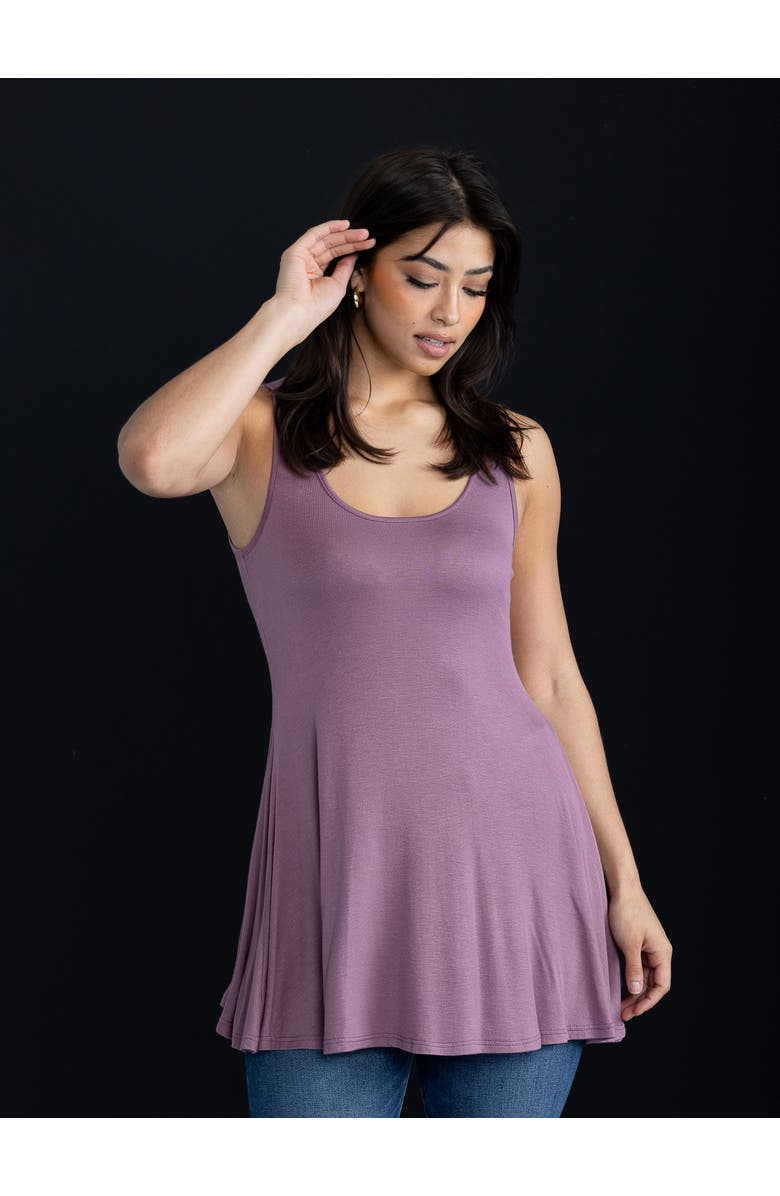 24seven Comfort Apparel Scoop Neck Sleeveless Tunic Top, Alternate, color, Black