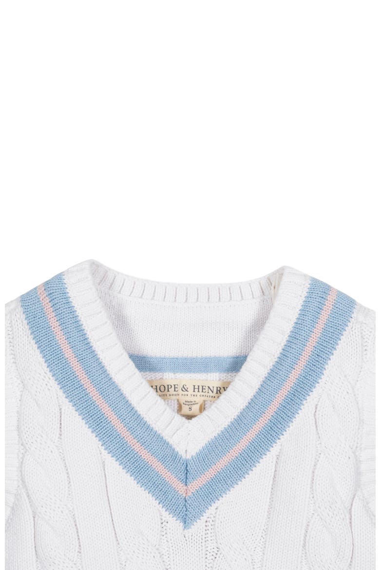 Baby Boys' V-Neck Sweater Vest, Infant, Alternate, color, White with Blue and Pink