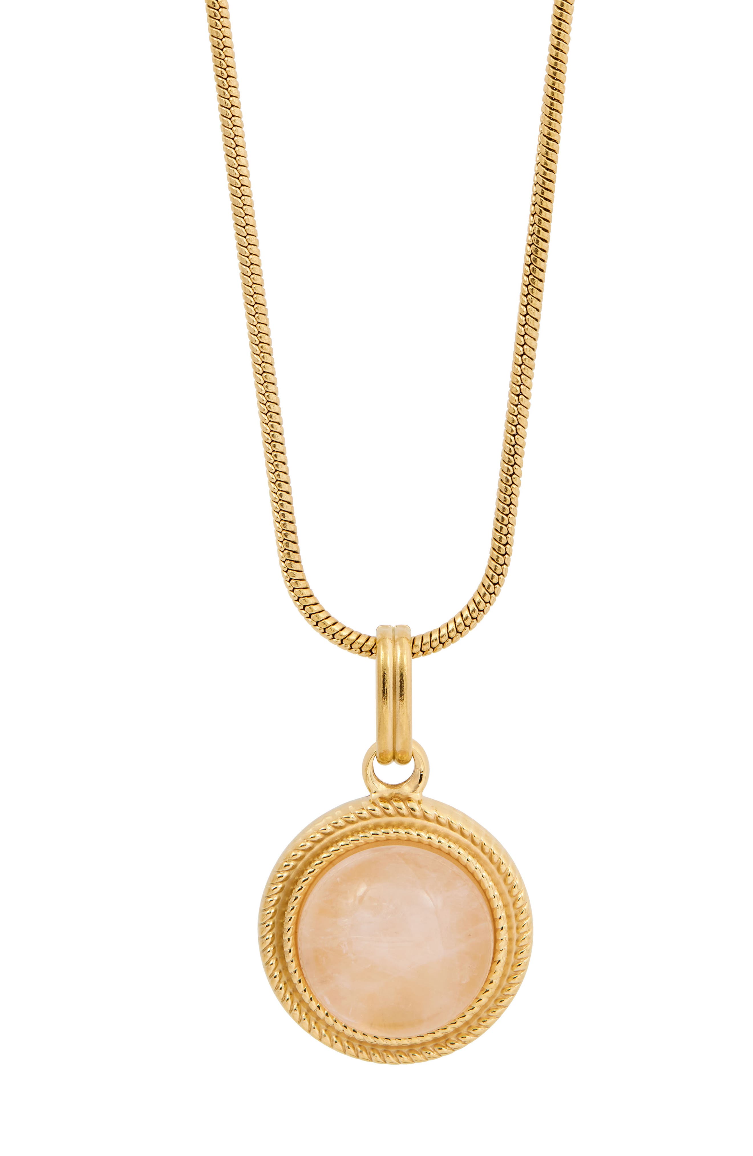 SAVVY CIE JEWELS Pink Quartz Pendant Necklace