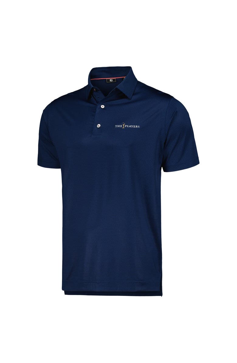 FOOTJOY Men's FootJoy Navy THE PLAYERS Tonal Triangle Print Lisle ProDry Polo, Alternate, color, Navy
