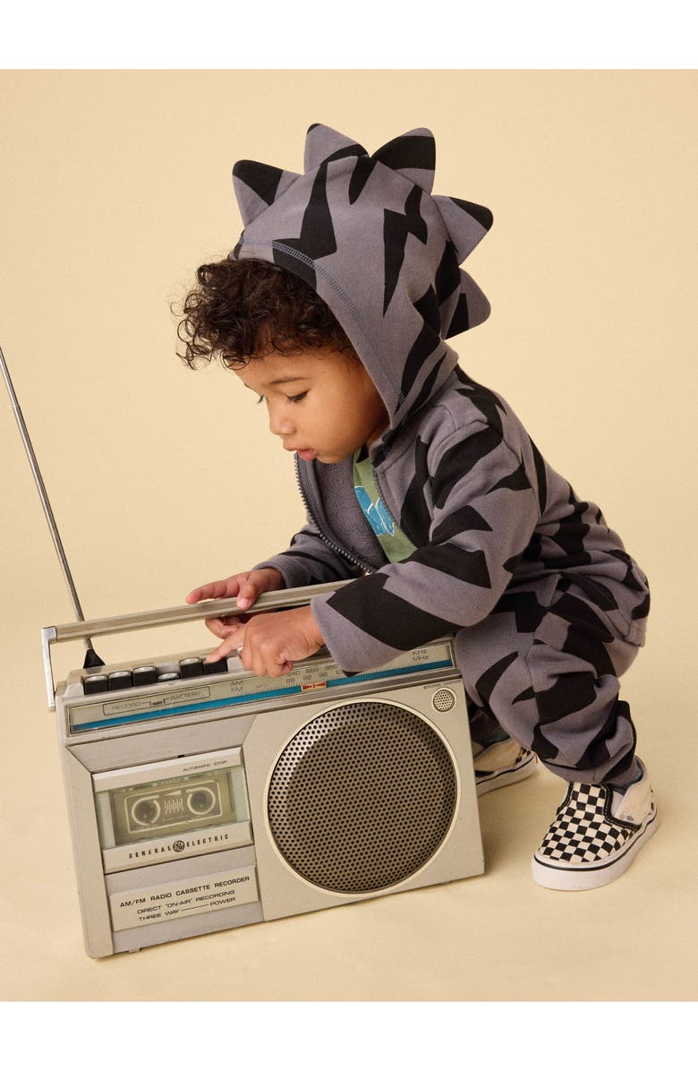 Tea Collection Spike Out Baby Hoodie, Alternate, color, Lightning Stripes