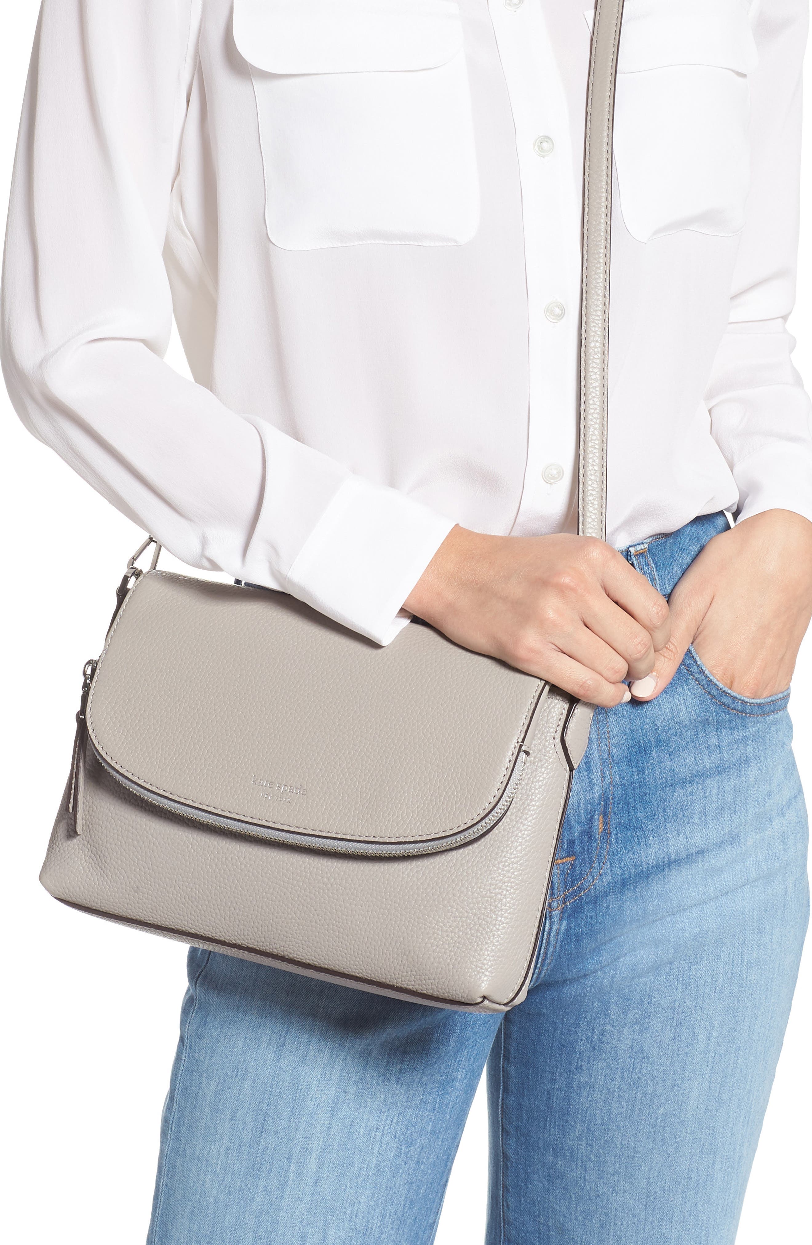 large polly leather crossbody bag, Alternate, color, TRUE TAUPE
