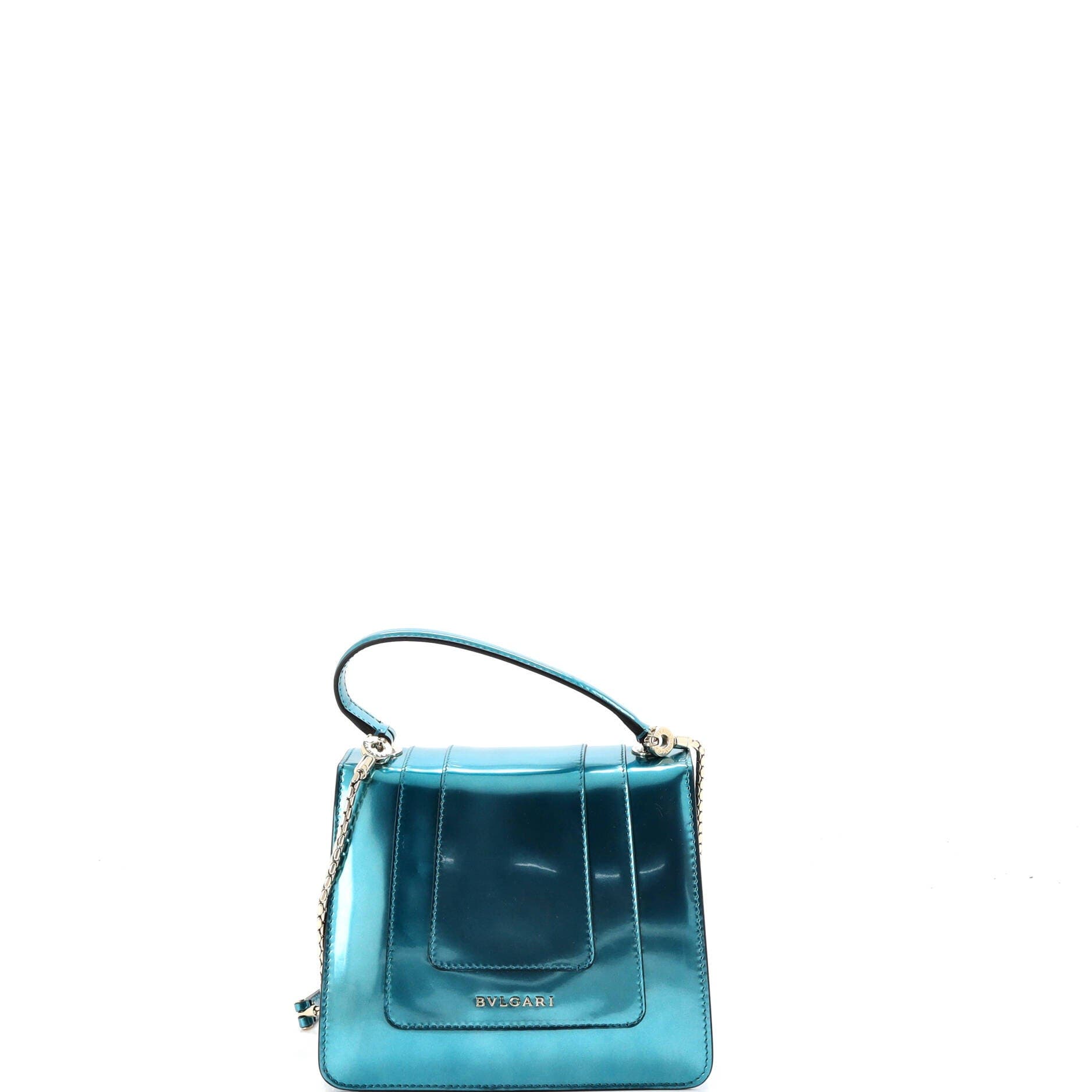 Serpenti Forever Top Handle Bag Patent Small, Alternate, color, Blue