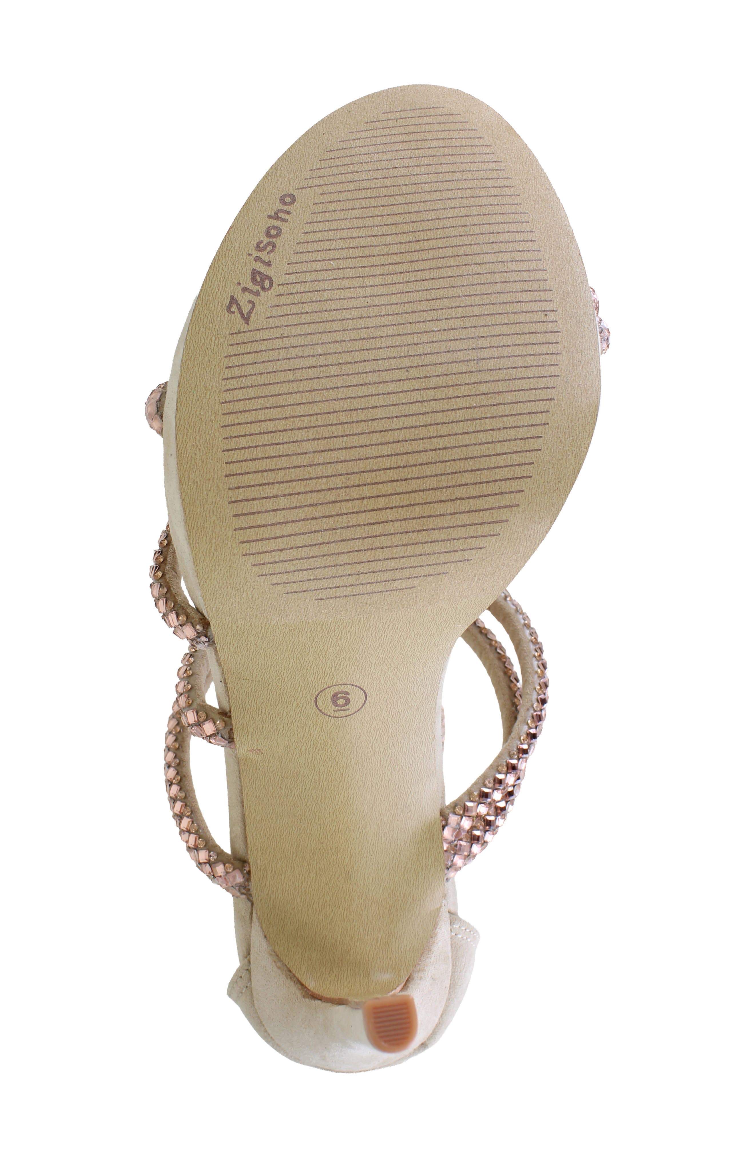 Rhinestone Strappy Stiletto Sandal, Alternate, color, BEIGE SUEDETTE
