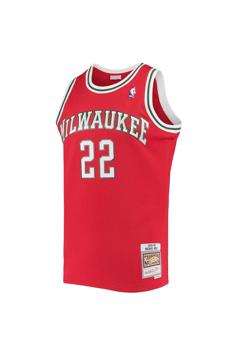Men's Mitchell & Ness Michael Redd Red Milwaukee Bucks 2008-09 Hardwood Classics Swingman Jersey, Alternate, color, Red