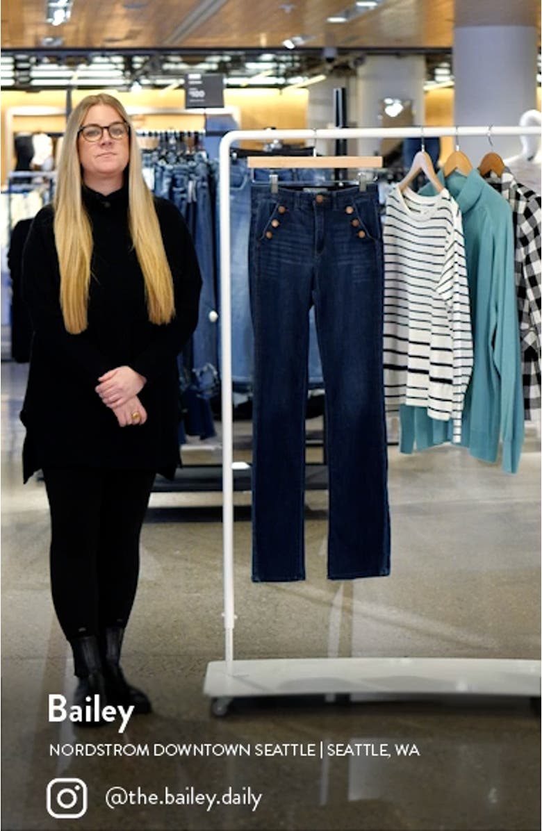 'Ab'Solution Button Trim Flare Jeans