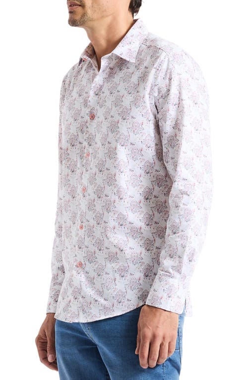 Robert Graham Lurken Cotton Button-up Shirt In Purple