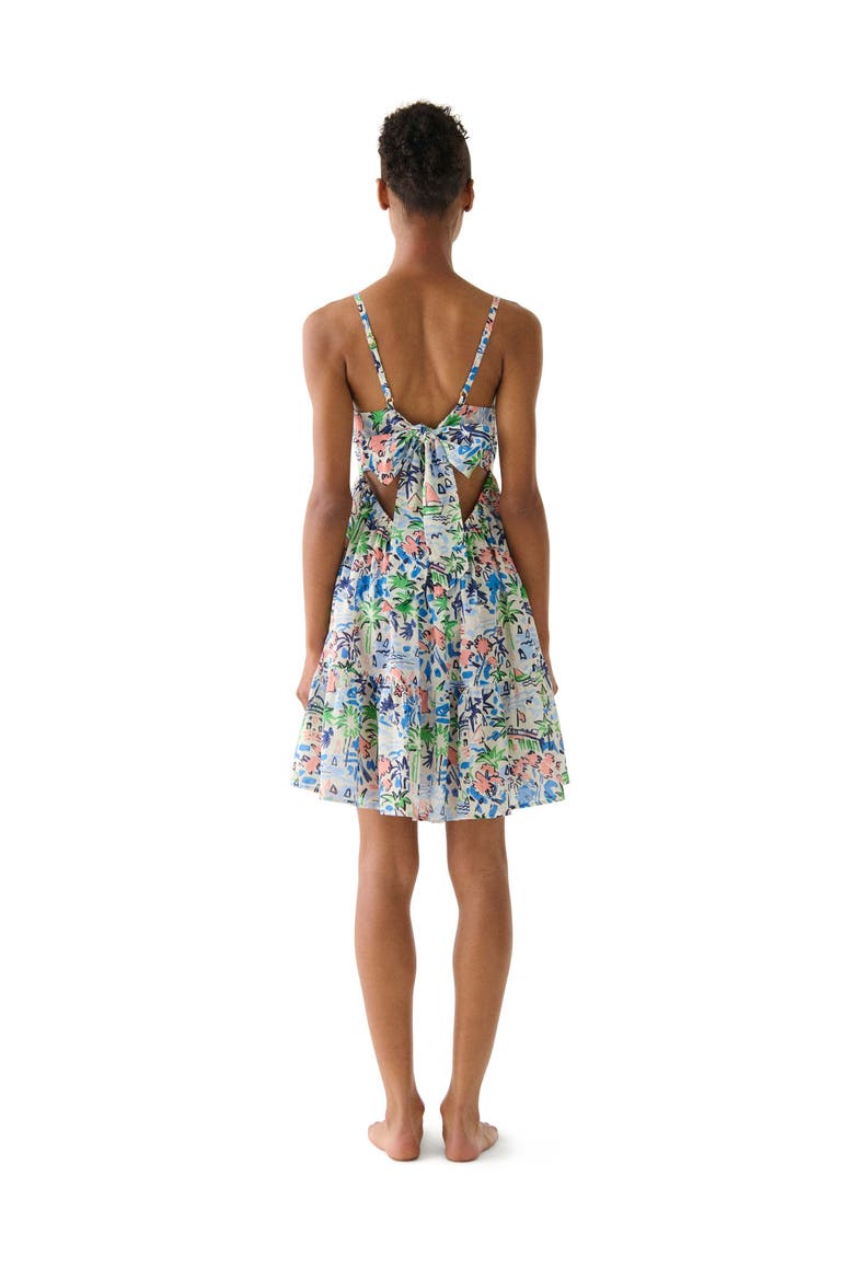 Coastal Town Cover Up Mini Dress Swim, Alternate, color, Multi